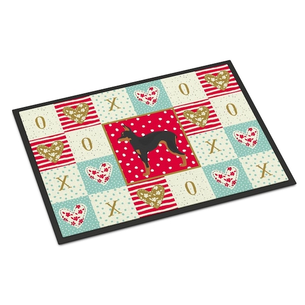 Carolines Treasures 18 x 27 in. Russian Tor Terrier Love Indoor or Outdoor Mat CK5889MAT - main